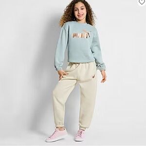 Puma Big Kid blue fleece sweatshirt Small Size 7